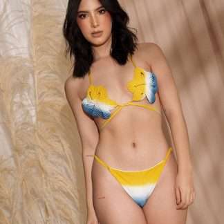 Bikini en macramé con falda salida de baño